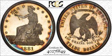 1881 T$1 Trade PR67DCAM