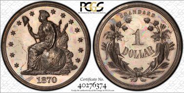 1870 $1 J-1008 PR63