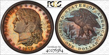 1879 $1 J-1608, Schoolgirl PR65+