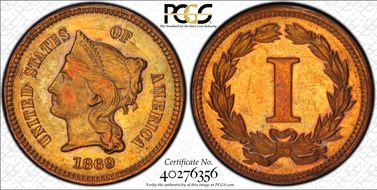 1869 1C J-667 PR64RB