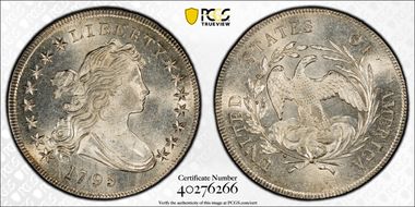 1795 $1 BB-52, Centered Bust MS65+