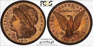 1878 $10 J-1582 PR63RB