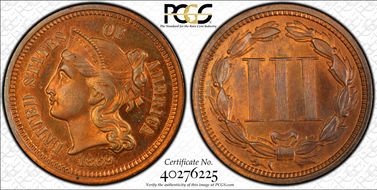 1869 3C J-678 PR66RB