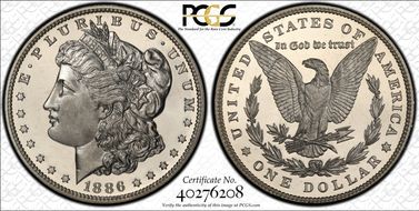 1886 $1 PR67DCAM