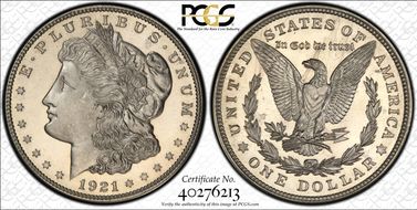 1921 $1 Zerbe Special Strike SP66+