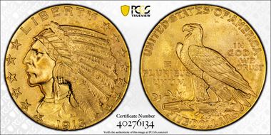 1913 $5 MS66