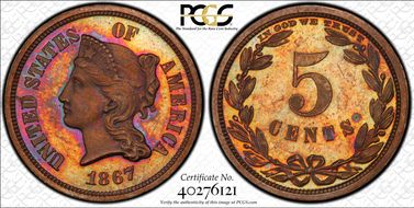 1867 5C J-571 PR65BN
