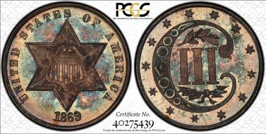 1869/'8' 3CS MS68
