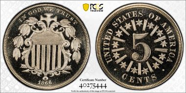 1866 5C Rays PR66+ DCAM