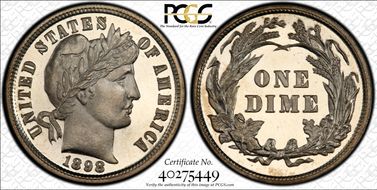 1898 10C PR67+ DCAM