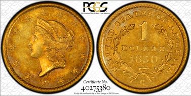 1850-C G$1 MS62+