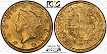 1851-D G$1 MS63+