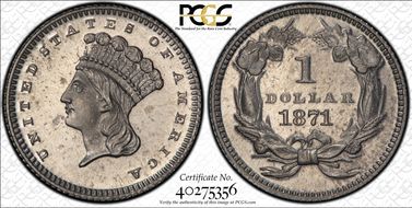 1871 G$1 J-1162 PR64CAM