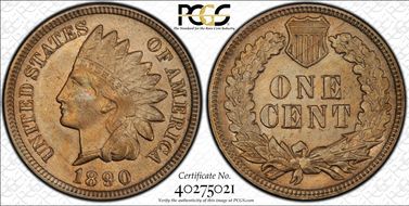 1890 1C J-1758 MS64+