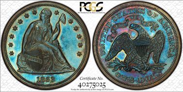 1863 $1 J-346 PR64BN