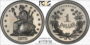 1870 $1 J-1013 PR66