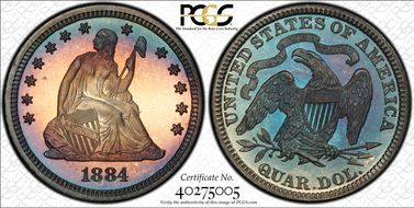 1884 25C PR68+ CAM