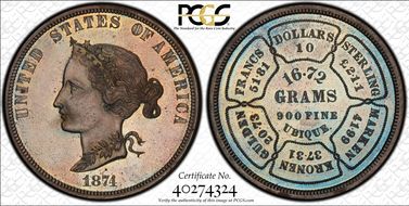1874 $10 J-1375 PR65BN