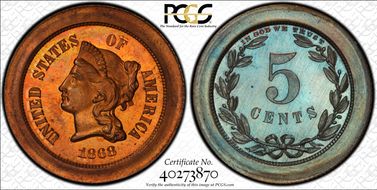 1868 5C J-628 PR66RB