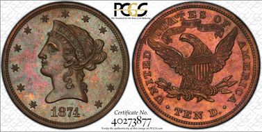 1874 $10 J-1379 PR63BN