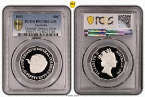 1991 50C Decimal Currency Ag PR70DCAM