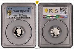 1991 1C Silver PR70DCAM