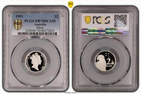 1991 $2 Silver PR70DCAM