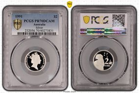 1991 $2 Silver PR70DCAM