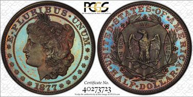 1877 50C J-1523 PR67+ BN