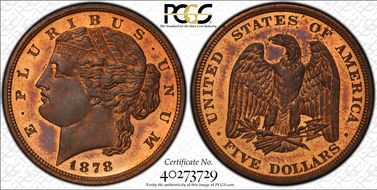 1878 $5 J-1573 PR66+ RB