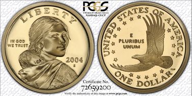 2004-S SAC$1 PR70DCAM