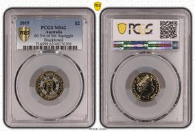 2019 $2 60 Yrs of Mr. Squiggle Blackboard Colorized MS62