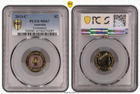 2013-C $2 Coronation Colorized MS67