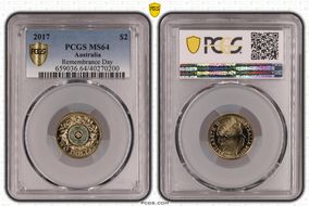 2017 $2 Remembrance Day Colorized MS64