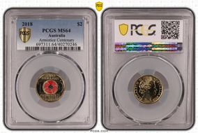 2018 $2 Armistice Centenary Colorized MS64