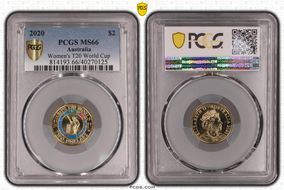 2020 $2 Women's T20 World Cup Colorized MS66