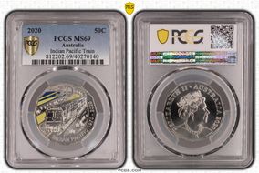 2020 50C Indian Pacific Train Colorized MS69