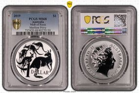 2019 $1 Mob of Roos  Merlion Privy MS68