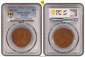 1953 (m) 1D w/o Serif 5 AU58BN