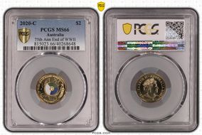 2020-C $2 75th Ann End of WWII Colorized MS66