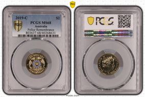 2019-C $2 Police Remembrance Colorized MS68
