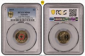 2015 $2 Lest We Forget Colorized MS66