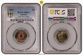 2015 $2 Lest We Forget Colorized MS64