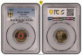 2015 $2 Lest We Forget Colorized MS65