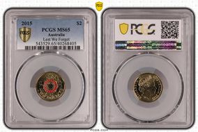 2015 $2 Lest We Forget Colorized MS65