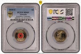 2018-C $2 Armistice Centenary Colorized MS69