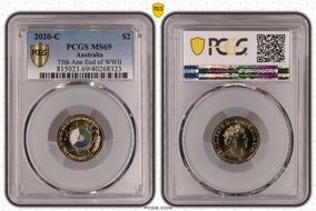 2020-C $2 75th Ann End of WWII Colorized MS69