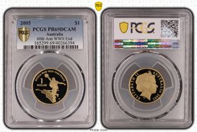 2005 $1 End of WWII - Dancing Man Al-Bronze PR69DCAM
