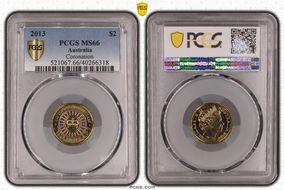 2013 $2 Coronation Colorized MS66