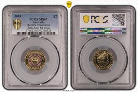 2018 $2 Queen's Coronation Colorized 30th Ann. $2 Coin MS67